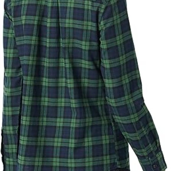 Women's Classic-Fit Long-Sleeve Lightweight Plaid Flannel Shirt - Picture 5 of 6